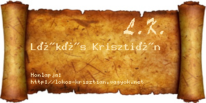 Lökös Krisztián névjegykártya