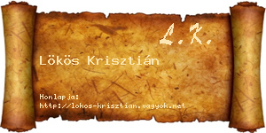 Lökös Krisztián névjegykártya